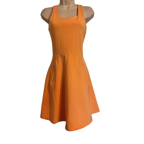Zella Peach Tennis/Golf Size XS Midi Dress Pockets Racer Back NWT Stretch Padded - Picture 1 of 10
